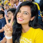 Ramya Pandian Instagram - @chennaiipl #chennaisuperkings roars into the finals🔥 What better than the roar of the lions in their home base Chennai! Exuberant energy ✨🎇Exhilarating match 🔥Always rooting for CSK The man. The myth. The legend @mahi7781 ♥️ Couldn’t have asked for a better first time stadium experience💃🏻 @sundari_designer @vdjzen u rocked … engal veetil ella naalum kaarthigai 🎶was unexpected 🔥 #csk #chennaiipl #chennaisuperkings #dhoni