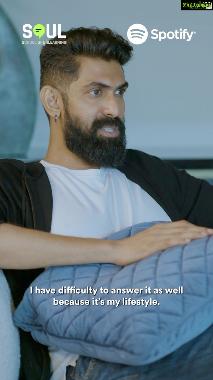 Rana Daggubati Instagram - Sometimes unlearning is important and who better to learn this from the maestros themselves. Catch Kishore Biyani, @ranadaggubati, @a.palicha Harsh Lal on SOUL: School of Unlearning, only on Spotify.