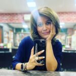 Ranjini Haridas Instagram - Hair care @mirrormagicunisexsalon with @santhosh_mirror_magic #haircolour #toning #ashbrown #hairmaintenance #manestory