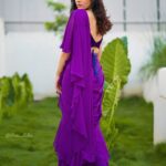 Rashmi Gautam Instagram - Outfit by @varahi_couture P.c @ravi_cross_clickx #rashmigautam #purple #fusionwear #sareefashion #readymadesaree
