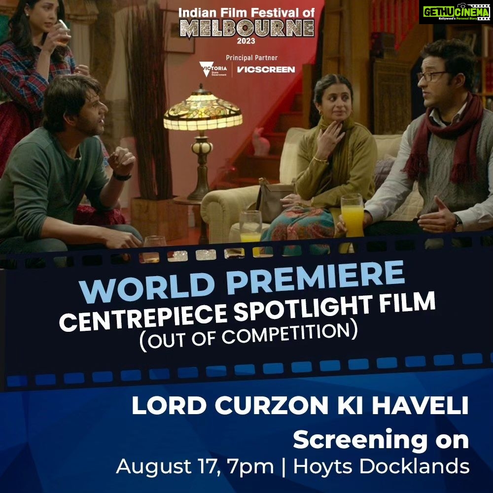 Rasika Dugal Instagram - Delighted that our film 'Lord Curzon Ki Haveli' will premiere as the "Centrepiece Spotlight" Film (Out Of Competition) at the Indian Film Festival Of Melbourne @iffmelbourne 2023 on August 17, 7pm at Hoyts Docklands. A black comedy thriller - the film revolves around four South Asians in London who meet over a dinner party. "There is a dead body in the trunk" says Rohit to his guests (Ira & Basuki)on arrival. Ira laughs it off, Basuki takes it seriously. A revelatory night of madness ensues. @theanshumanjha @arjun__mathur @pareshpahuja @zoharahman_ @tanmaydhanania @bikasmishra @ramarolls @jean_marc_selva_afc @teebirdyfly @mandira.shukla @firstrayfilms @goldenratiofilmsg #LordCurzonKiHaveli
