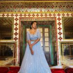 Rebecca Santhosh Instagram - City palace ✨ . . Lehanga : @blushingtone_rentals @blushingtone_by_veenavineeth