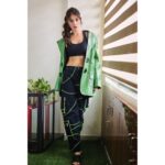 Rhea Chakraborty Instagram - 💚 #rhenew Styling : @theanisha 🧥: @cilvrstudio 👖: @houseofdk Makeup : @makeupbyrishabk Hair : @shefali_hairstylist.81 📸: @mahesh_bagzai