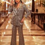 Richa Chadha Instagram - The most fun part about promoting a film is that you get to dress like you wouldn’t irl … in this case, Bholi is one of the most iconic characters ever, so we are exploring the wild side, and having some fun with animal prints! This slouchy, shiny, snakeskin print pant suit made me feel like an 80s Hindi film villain ! 👖 🧥 @zara 💎 👂 💍 - @amamajewels Hand cuff- @ishhaara @ascend.rohank Styled by- @anishagandhi3 @rochelledsa HMU- @harryrajput @glazoschool and team @gurmukh_singh07 Assistant stylist- @_m.a.h.i._ 📸 @denyrajput #fashiongram #Fukrey3promotions #RichaChadha #BholiPunjaban #Funjaban #areyoustillreadingthis