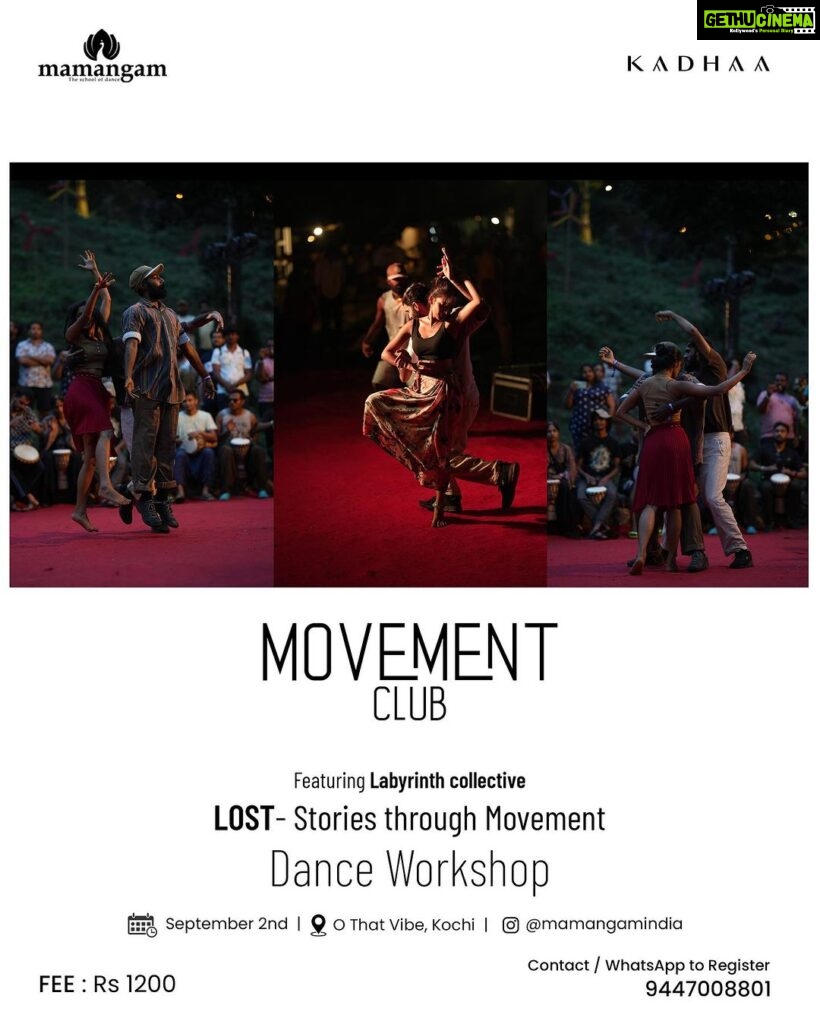 Rima Kallingal Instagram - LOST , a dance workshop by @labyrinth.collective . Announcing the September edition of movement club in collaboration with @kadhaa.official