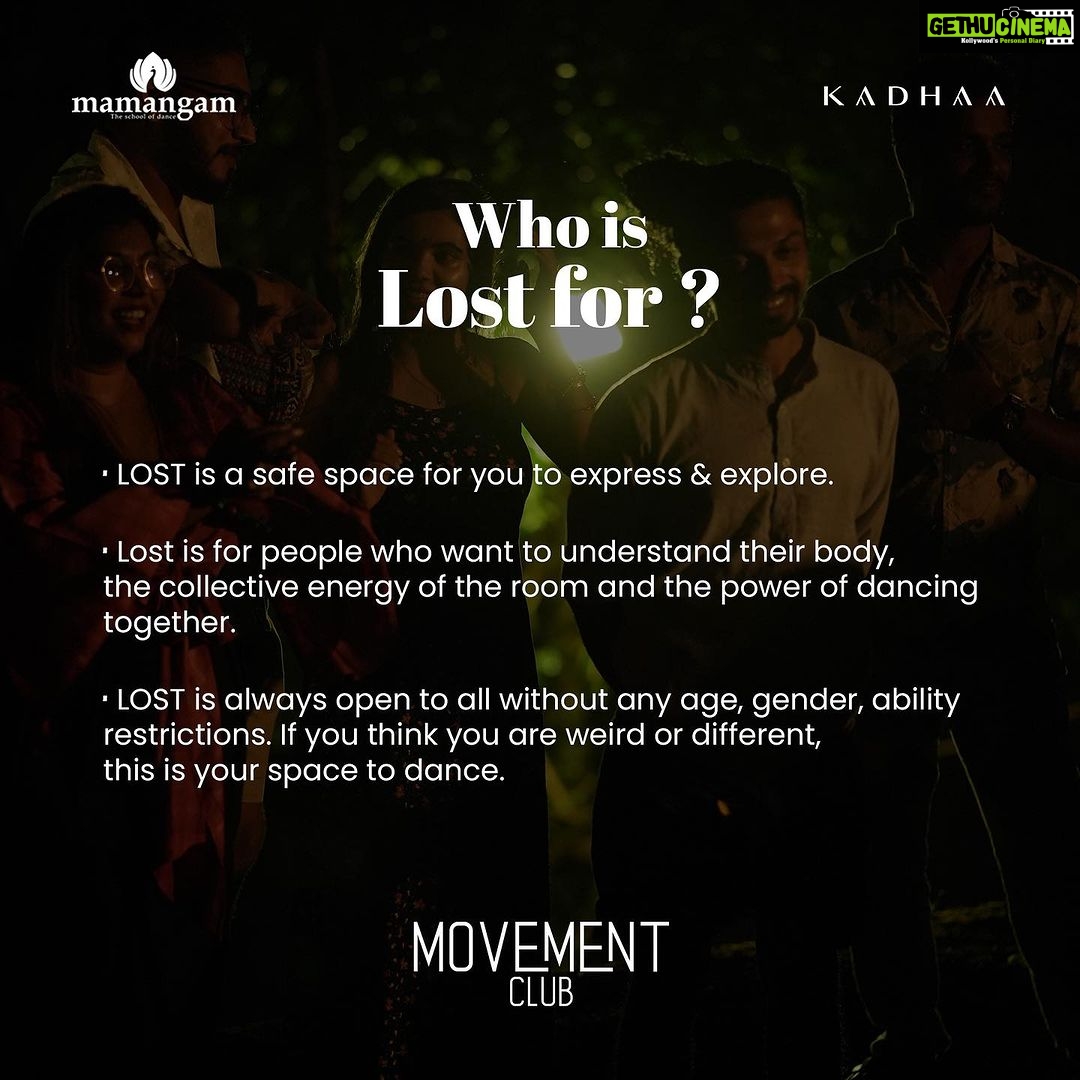 Rima Kallingal Instagram - LOST , a dance workshop by @labyrinth.collective . Announcing the September edition of movement club in collaboration with @kadhaa.official