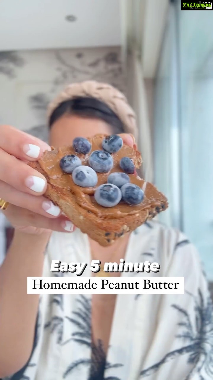 Roshni Chopra Instagram - It’s addictive 💯Homemade Peanut Butter🥜✨💕 Recipe 👇 save & try ✅ Roast 1 cup of peanuts and take off the skin. (You can use pre roasted ones too) let peanuts cool. Add to grinder - grind for 3-4 minutes keep stopping to check the consistency and make sure the machine doesn’t get over heated (unless you have a fancy nut butter grinder - I make mine in a normal mixie) It won’t look creamy at first but if you keep grinding and trust the process you’ll have a creamy delicious peanut butter ready in 5 minutes. Add a sweetener of choice - I add coconut sugar 2tbsp . Store in the fridge for 10-15 days (make small batches ) I use this as a spread, to eat with fruit and to make salad dressings and Asian dipping sauce - if you have more ideas drop em in the comments? #rorecipes #peanutbutter #homemade #easyrecipes