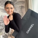Roshni Chopra Instagram - #unboxing ❤️ Still can’t believe I got these @chanelofficial boots on 40% off (plus vat back 😍) at @printemps - now help with ideas on how to style them 👇 #luxury #chanel #chanelunboxing