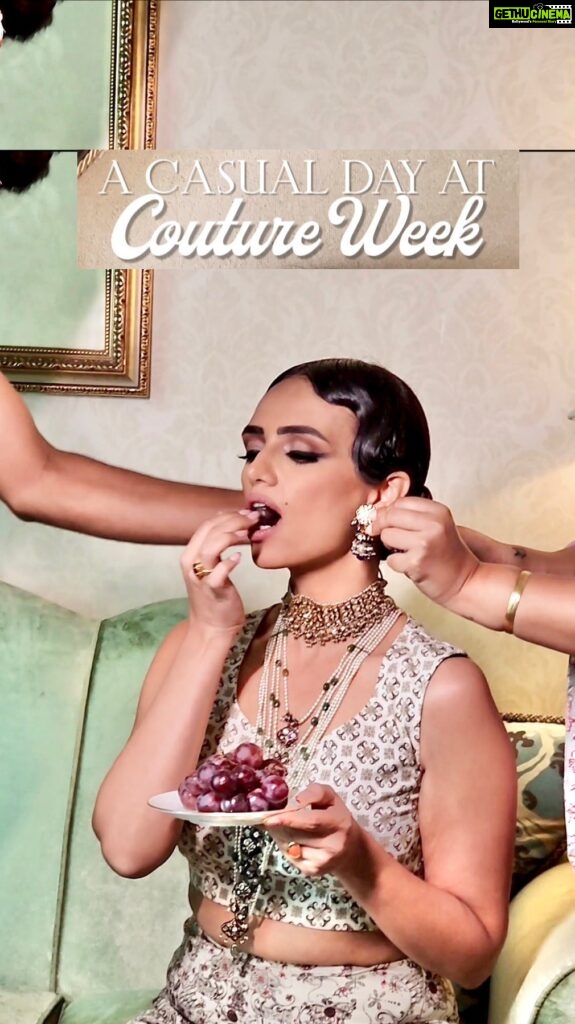 Roshni Chopra Instagram - ❤️Eat Pray Love Sleep Breathe FASHION 🤌🏽✨! Getting ready for @anamikakhanna.in india couture week was the most fun! ⭐️ Team Concept shoot & edit @pranavgoswamy Still images @techjammer Hair @moryalalit Makeup @makeupbypriyanka2019 Assisted by @nehasofficial12 📍 @theleelapalacenewdelhi Biggest thanks to team @schbang #schbangmmaximize @nimoligala @masoomminawala for basically being the most epic back up a girl could ask for ❤️🤗 @fdciofficial @reliancebrandsltd