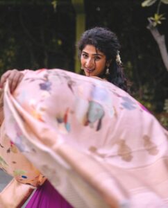 Roshni Prakash Instagram - Jitters as my Telugu movie is releasing tomorrow. #gandeevadhariarjuna out tomorrow. 

🌸🌺🌸🌺🌸🌺🌸

Outfit : @bhargavikunam ❤️

P.C : @manish_konidala ❤️