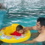 Rucha Hasabnis Instagram - Pool, fog and family. Perfect equation for happiness 💙💦 . . #familytime #love #happiness