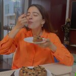 Rukshar Dhillon Instagram - The art and the artist🧡 #RukCanCook A yummy banana walnut cinnamon cake. Handmade with ♥️