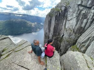 S. S. Rajamouli Instagram - Saw the images of this Pulpit Rock while researching for Magadheera. Wanting to come here since then. Thanks to Baahubali film in concert in Stavenger, finally it happened.