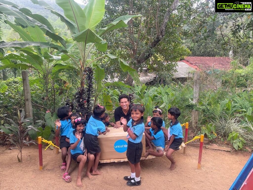 Sachin Tendulkar Instagram - Children are the best teachers. They help us see wisdom in the simplest of things. In this school situated in a serene Sri Lankan village, we observed compassion towards all beings. All children take a few portions of food from their plates, and keep it on a common plate - which is then served to birds. Such a beautiful thought on sharing, being grateful for our blessings and compassion. Something all of us can emulate. @unicef @unicef_srilanka @unicefsouthasia #UNICEF #Children