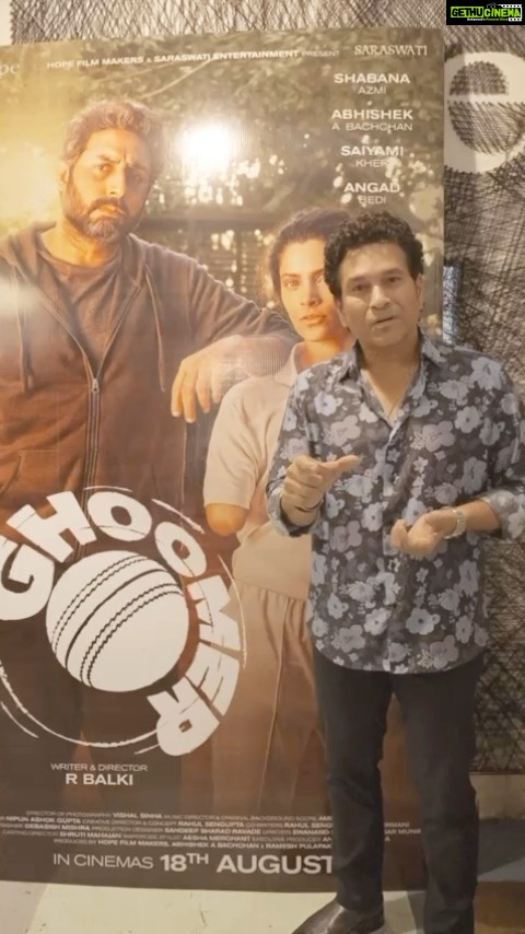 Sachin Tendulkar Instagram - Really enjoyed watching #Ghoomer by #RBalki. It was truly inspirational and should be watched by all youngsters. @bachchan was fantastic as the Coach, @saiyami looked very authentic, her love for Cricket and her ability to understand the character was amazing. @angadbedi was perfect as her constant support and @azmishabana18 ji’s one-liners made my day. Simply loved the film.