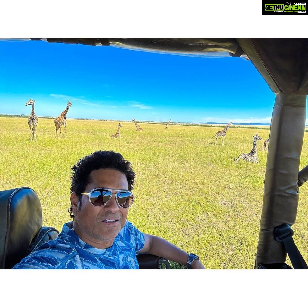 Sachin Tendulkar Instagram - Going wild. Literally! #MasaiMaraDiaries #MasaiMara #Fun #Lion #Drive #Safari #WildLife #throwback