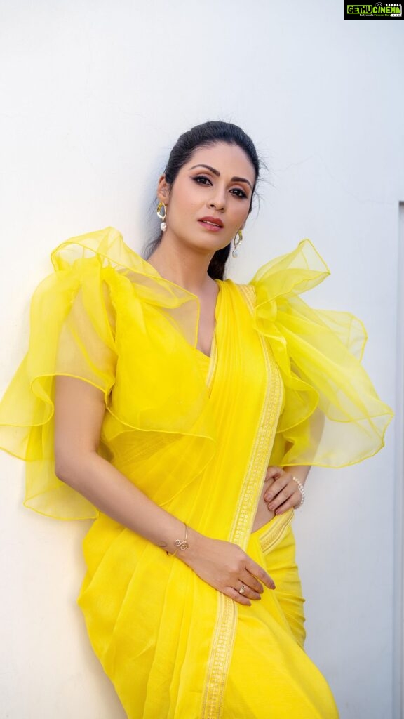 Sadha Instagram - One of my most favourite looks recently! 💛 Stylist @harinireddym Saree @on_fleek_creationss PC @prashanth_photo_graphy #reels #reelsinstagram #reelsvideo #reelitfeelit #reelsindia #sadaa