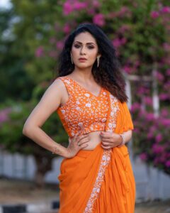 Sadha Instagram - #neethonedance show on @starmaa 🧡🧡🧡 Every Sat Sun @9:00 pm! 🤩💫

Stylist @harinireddym 
Designer @waterlilies_by_label_harshala 
Jewellery @kushalsfashionjewellery 
VC @prashanth_photo_graphy 

#sadaa #judge #danceshow #realityshow