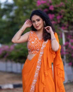 Sadha Instagram - #neethonedance show on @starmaa 🧡🧡🧡 Every Sat Sun @9:00 pm! 🤩💫

Stylist @harinireddym 
Designer @waterlilies_by_label_harshala 
Jewellery @kushalsfashionjewellery 
VC @prashanth_photo_graphy 

#sadaa #judge #danceshow #realityshow