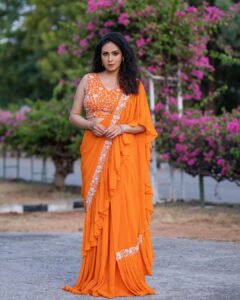 Sadha Instagram - #neethonedance show on @starmaa 🧡🧡🧡 Every Sat Sun @9:00 pm! 🤩💫

Stylist @harinireddym 
Designer @waterlilies_by_label_harshala 
Jewellery @kushalsfashionjewellery 
VC @prashanth_photo_graphy 

#sadaa #judge #danceshow #realityshow