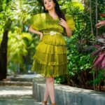 Sadha Instagram - Go green! 😀💚 For #neethoneydance @starmaa Every Sat Sun at 9 pm ☺️ Styled by @harinireddym 🫶 #sadaa #judge #realityshow #danceshow