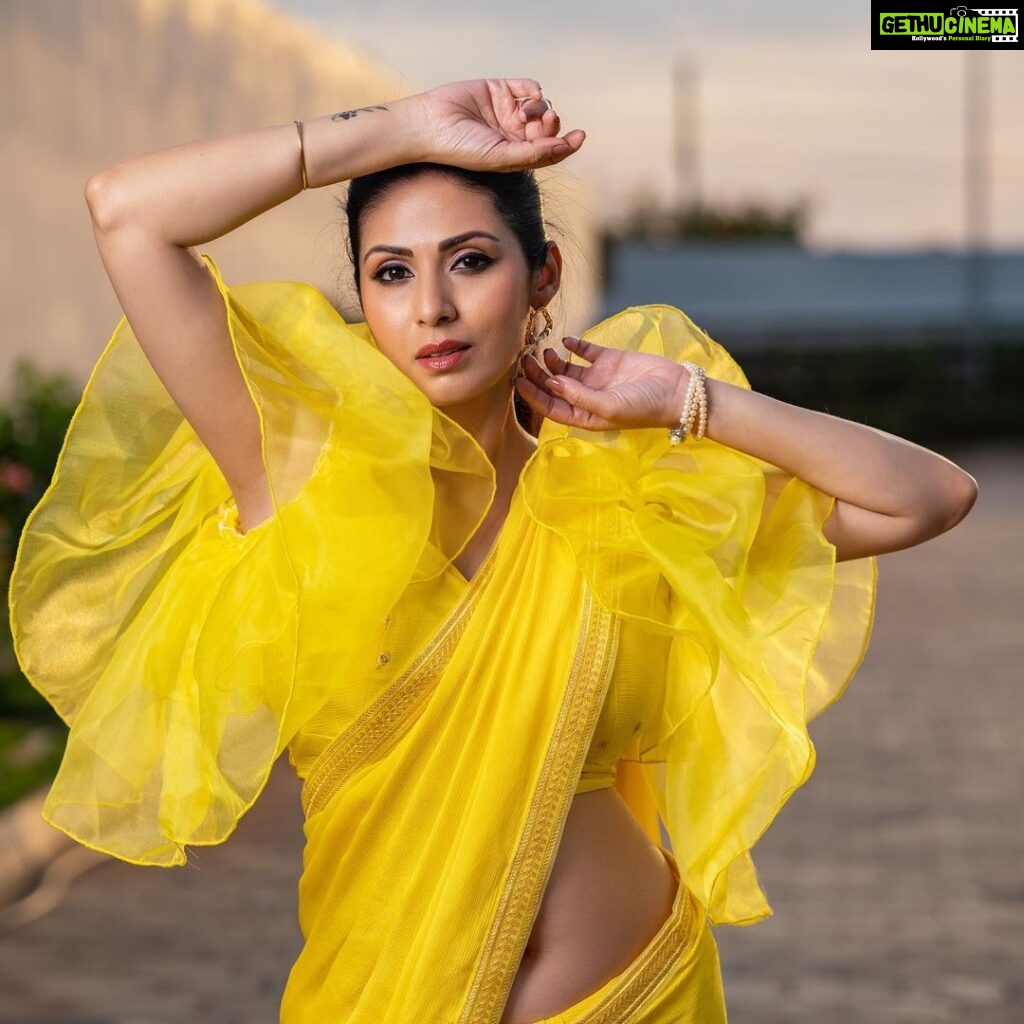 Sadha Instagram - The last ones from this look! 💛 Stylist @harinireddym Saree @on_fleek_creationss PC @prashanth_photo_graphy #picsoftheday #sadaa