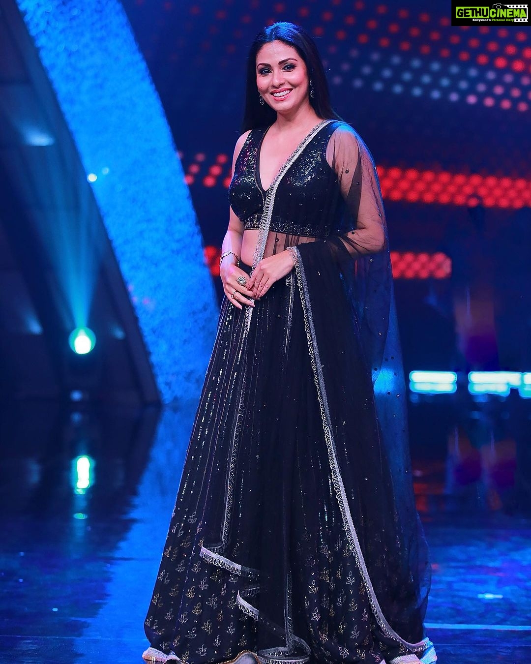 Sadha Instagram - For #neethoneydance on @starmaa 🪩🧿 Styling @harinireddym Designer @labelmanasamovva Jewellery @houseofqc Asst @rakeshmanchi PC @ranjithpawan_photography #danceshow #realityshow #judge #sadaa