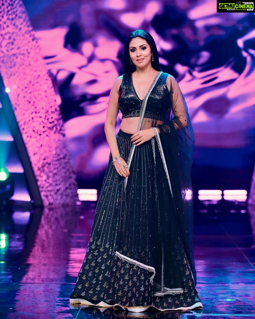 Sadha Instagram - For #neethoneydance on @starmaa 🪩🧿 Styling @harinireddym Designer @labelmanasamovva Jewellery @houseofqc Asst @rakeshmanchi PC @ranjithpawan_photography #danceshow #realityshow #judge #sadaa