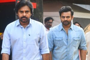 Sai Dharam Tej Instagram - Can't ask for anything more 🤗

#Virupaksha is a crucial step for me and starting off a moment like this with my Guru Kalyan Garu's blessings and kind words is a celebration.

Thank you Kalyan Mama for your love, appreciation & always being there for me.
#VirupakshaTeaser on March 1st