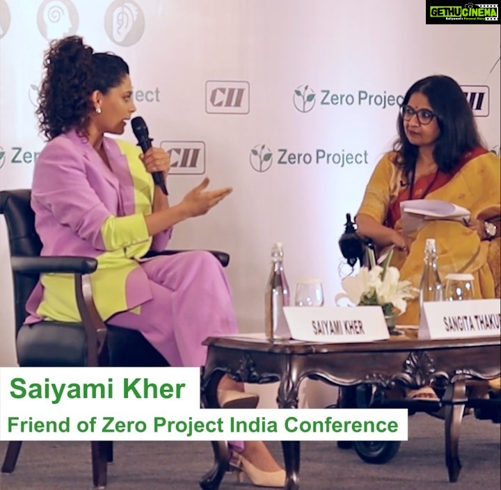 Saiyami Kher Instagram - I am truly privileged and honoured to get the opportunity to speak at the Zero Project India Conference and CII-IBDN National Conference! Ghoomer has been life altering for me. I spent a lot of time with many para athletes who helped me prepare for the film. My biggest take away was no one needs sympathy what most of them need, is infrastructure and inclusion. At the Zero project conference I interacted with many inspiring individuals and discussed the importance of employment for persons with disabilities was inspiring. This is just a small snippet from the conference. In keeping with the spirit of the Conference forward, let’s work together towards a more inclusive world with zero barriers 🌍 #ZeroConIndia #DisabilityInclusion #InclusiveFuture #Inclusion @zeroprojectorg @youth4jobsfoundation @followcii @gdipartners @thehansfoundation #oni @hopeprodn