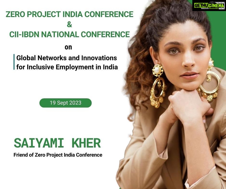 Saiyami Kher Instagram - Honored to join the Zero Project India conference as a Friend of the movement! π€ Excited to be part of this incredible conference dedicated to empowering Persons with Disabilities. Let's work together towards a more inclusive world! πͺπβ€Β #ZeroConIndia #DisabilityInclusion #InclusiveFuture #Inclusion @zeroprojectorg @youth4jobsfoundation @followcii @gdipartners @thehansfoundation