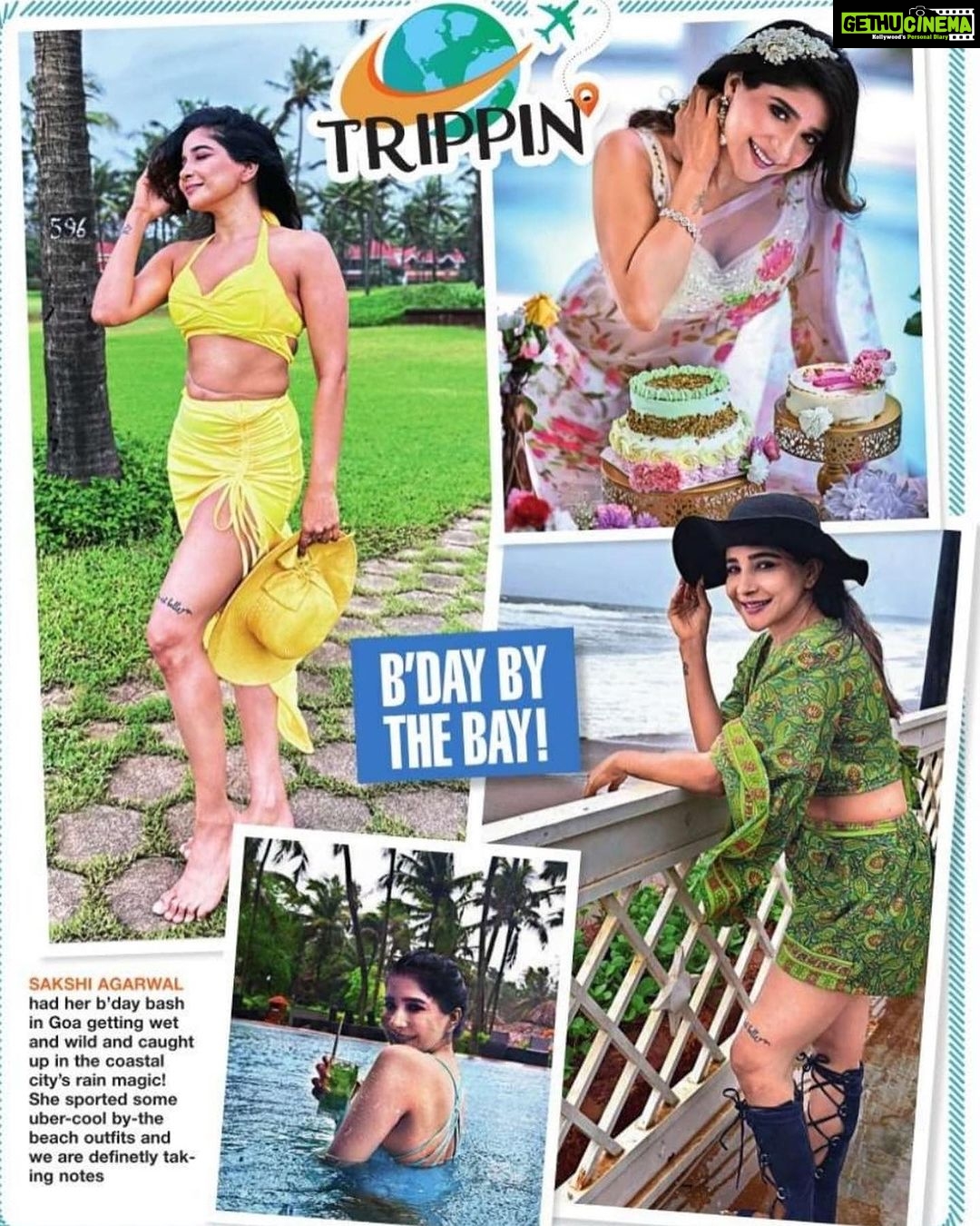 Sakshi Agarwal Instagram - Palm trees, ocean breeze, salty air, sunkissed hair and beach rain🔥 . #goa #goadiaries #goabeach #sakshiagarwal #goavibes #beachlife #waterbaby #yellowcoordset Taj Holiday Village Resort & Spa Goa