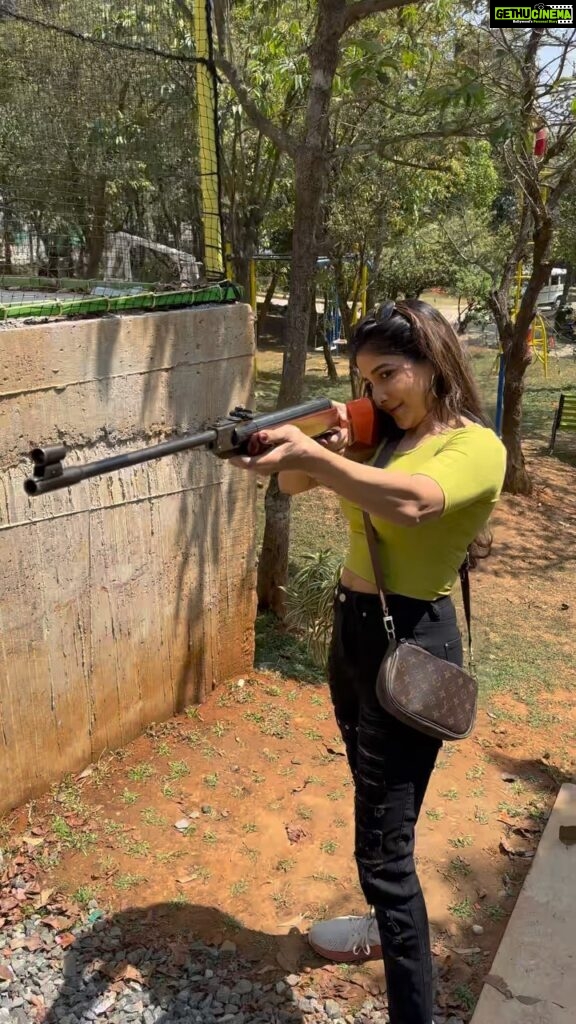 Sakshi Agarwal Instagram - Taking an adventure break after my successful movie release is helping me to rejuvenate and think fresh again❤️ . Thank you @wildplanetresort @tripstoluxury for the #adventure #trekking #archery #baloonshooting #ropeclimbong activities with a wonderful stay😍 . #instagramreels #reelsinstagram #girlsarchery #girlsadventure #vacationreel #adventuretravel #adventurereels #wayanad Chennai, India