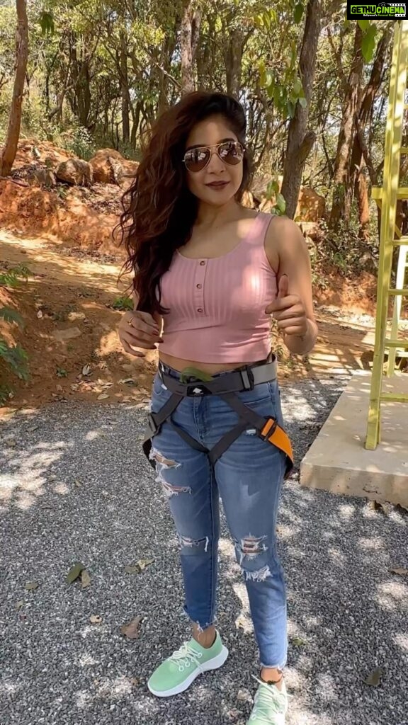 Sakshi Agarwal Instagram - Much deserved vacay after a superb film release🔥 Some serious rope climbing exercises has helped me get my workout mentally and physically❤️ . @wildplanetresort @tripstoluxury . #adventurereels #vacationreels #trending #trendingreels #wayanad #sakshiagarwal #ropeclimbing #ropeclimbcrossfit #workout #vacationmode #adventuretravel #travelreels