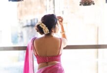 Sakshi Agarwal Instagram - She walked with the universe on her shoulder and made it look like a pair of wings💕 . @makeupbyvaishalikrishnan @sri_boutique_byprema @karthipalaniappan.photography @fineshinejewels . #pinksaree #funvibes #girlnextdoor Chennai, India
