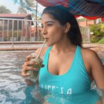 Sakshi Agarwal Instagram - Whats better than rain, pool, ocean and a sip of 🍸 No amount of rain can stop me from getting into the pool💕 . #goabeach #goadiaries #pooltime #rain Taj Holiday Village Resort & Spa Goa