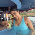 Sakshi Agarwal Instagram - Whats better than rain, pool, ocean and a sip of 🍸 No amount of rain can stop me from getting into the pool💕 . #goabeach #goadiaries #pooltime #rain Taj Holiday Village Resort & Spa Goa