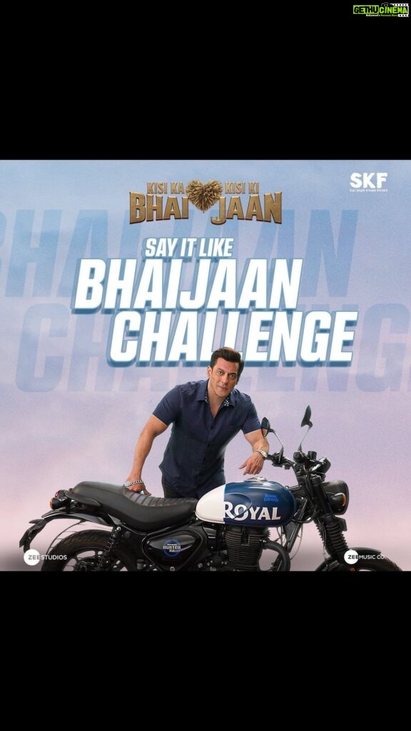 Salman Khan Instagram - Join the challenge now #KBKJ ‘Please note that the winners of this contest shall be determined in Salman Khan Films’ sole discretion.’ @hegdepooja @venkateshdaggubati @farhadsamji @iamjaggubhai_ @bhumika_chawla_t @singhvijender #AbhimanyuSingh @raghavjuyal @jassie.gill @thesiddharthnigam @shehnaazgill @palaktiwarii @vinali_bhatnagar @ravibasrur @realhimesh @thesajidwajid @sukhbir_singer @thisisdsp @payaldevofficial @amaal_mallik @vmanikandandop @shamiraah28 @skfilmsofficial @zeestudiosofficial @zeemusiccompany @royalenfield @royalenfieldtribe