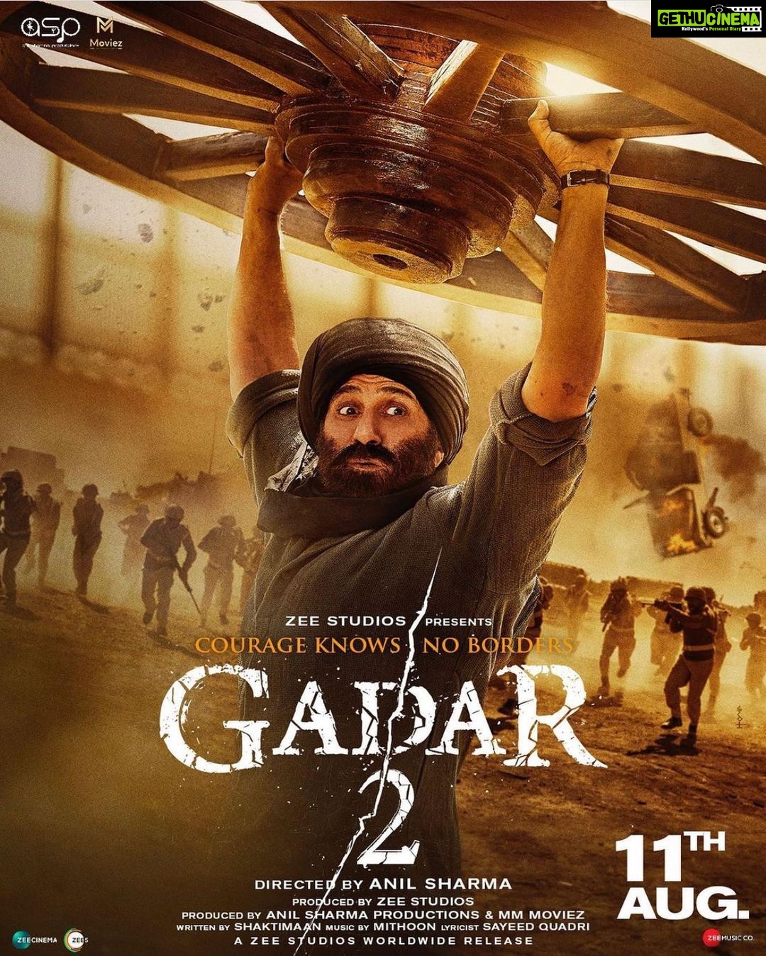 Salman Khan Instagram - Dhai kilo ka haath equals chalis cr ki opening. Sunny paaji is killing it. Congrats to the entire team of Gadar 2. @iamsunnydeol @ameeshapatel9 @anilsharma_dir @iutkarsharma @zeestudiosofficial #TeamGadar