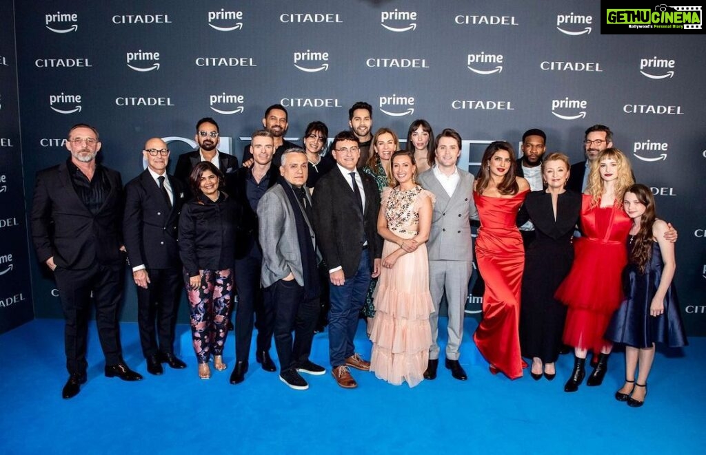 Samantha Instagram - Truly humbled to be amongst some of the world's best at the Global Premiere of Citadel in London. The camaraderie, the creativity, the talent, the love, the shared vision, the dream of the people in that room was so inspiring and invigorating that I feel truly lucky and blessed to be part of this team and the Citadel Universe. In awe of this world created by @therussobrothers and kudos to @primevideo for backing that vision. All the best to @priyankachopra @maddenrichard @stanleytucci Leslie Manville and the stellar star cast 🫶🏻 Be ready to catch the exhilarating series, @citadelonprime on April 28th on @amazonprime. This is just the beginning. We cannot wait to bring to you the Indian chapter soon @rajanddk @varundvn @mensit 😎