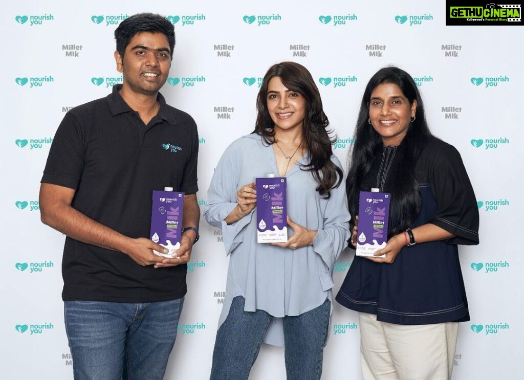 Samantha Instagram - Exciting news! We are thrilled to welcome @samantharuthprabhuoffl to the Nourish You family as an investor and partner. ☺️ As a user of our products, her partnership is a validation of our belief in ancient food wisdom that has inspired us to continue bringing homegrown, nutrient dense foods to your table. Thank you Samantha for your trust in us and we are most excited about this partnership. 🫶🏼 And today, we are also introducing Millet Mlk, a non-dairy alternative made from ragi, jowar, bajra and oats. This delicious vegan milk is packed with nutrients and flavor, and has been thoughtfully crafted to be a part of your sacred coffee and chai rituals. ☕️ All our products are available in stores, on online marketplaces and our website! 🌐 #SuperFoodsSuperYou
