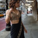 Samantha Instagram - 🖤 #independencedayparade #newyork Styled by - @openhousestudio.in Outfit - @arpitamehtaofficial Jewellery- @bespokevintagejewels_shwet Style team - @poojakaranam @mehavenkatesh Shot by @abhimanyu_mahaveer Hair and makeup @iamkanwalbatool