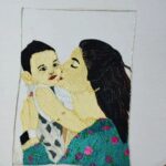 Sameera Sherief Instagram – Tried a human potrait of mom nd son💞 #aariwork work

@sameerasherief