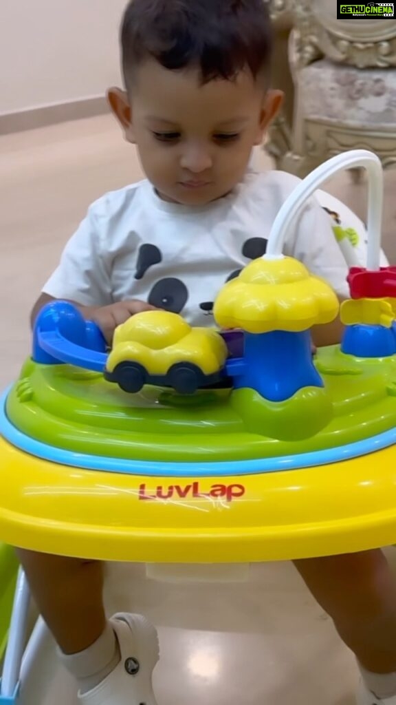 Sameera Sherief Instagram - Walker isn’t safe for our kids, a lot of accidents tend to happen when kids are on walkers. So get one which has anti skid stoppers and also allows parental control. @luvlap.in has their comfy walker cum rocker which is great in promoting independence having the parental control.