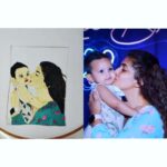Sameera Sherief Instagram – Tried a human potrait of mom nd son💞 #aariwork work

@sameerasherief