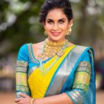 Samyuktha Shanmughanathan Instagram - Saree not sorry 😜 Jewelry : @pothysswarnamahal Pc : @teamcreators