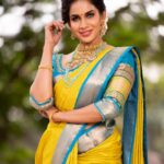 Samyuktha Shanmughanathan Instagram - Saree not sorry 😜 Jewelry : @pothysswarnamahal Pc : @teamcreators