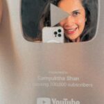 Samyuktha Shanmughanathan Instagram – Thank u for the love my people! ♥️the Silver Play button in less than 3 months 🎉🎉 
To hustle hard everyday and achieve something even the smallest thing , well  thats a different kind of high ! ♥️