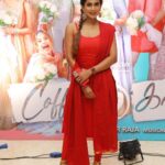 Samyuktha Shanmughanathan Instagram - Simple & sweet in red ♥️ for coffee with kadhal promotions