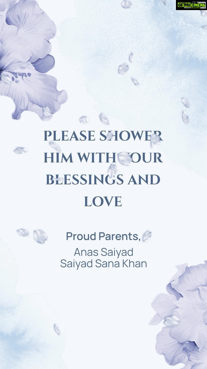 Sana Khan Instagram - وزكريا إذ نادى ربَّه ربِّ لاتذرني فرداً وأنتَ خيرُ الوارثين الحمدلله Humne apney bete ka Naam rakha hai 💙Tariq Jamil💙 Meaning of Tariq : Subah ka tara raat me aney Wala Meaning of Jamil: Khoobsurat Allah humarey bete ko islam ka khoobsurat chiragh banaye jo islam ko noor ki tara philaye 💙💙 #sanakhan #anassaiyad #newparents #alhamdulillah #blessed